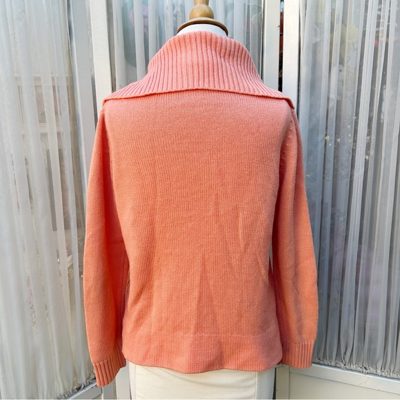 Vintage K Mart Women's Peach Button Up Sweater Cardigan Knit Acrylic Small - Picture 7 of 7